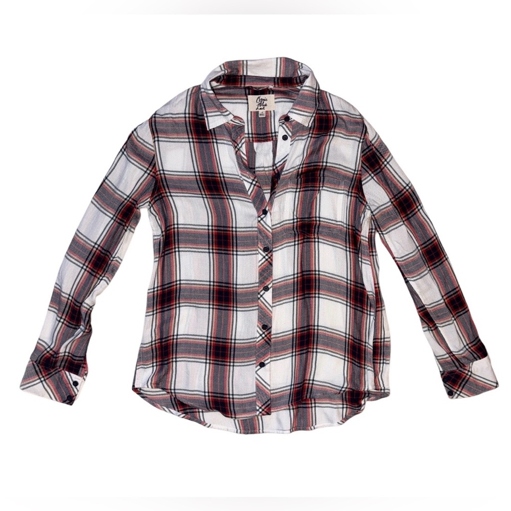 Cosmic Blue Love Tartan Plaid Button-Down Shirt